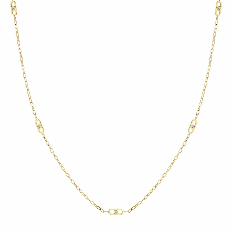 Women’s personalized gold necklaces-0.10ctw Diamond Streamlined Necklace