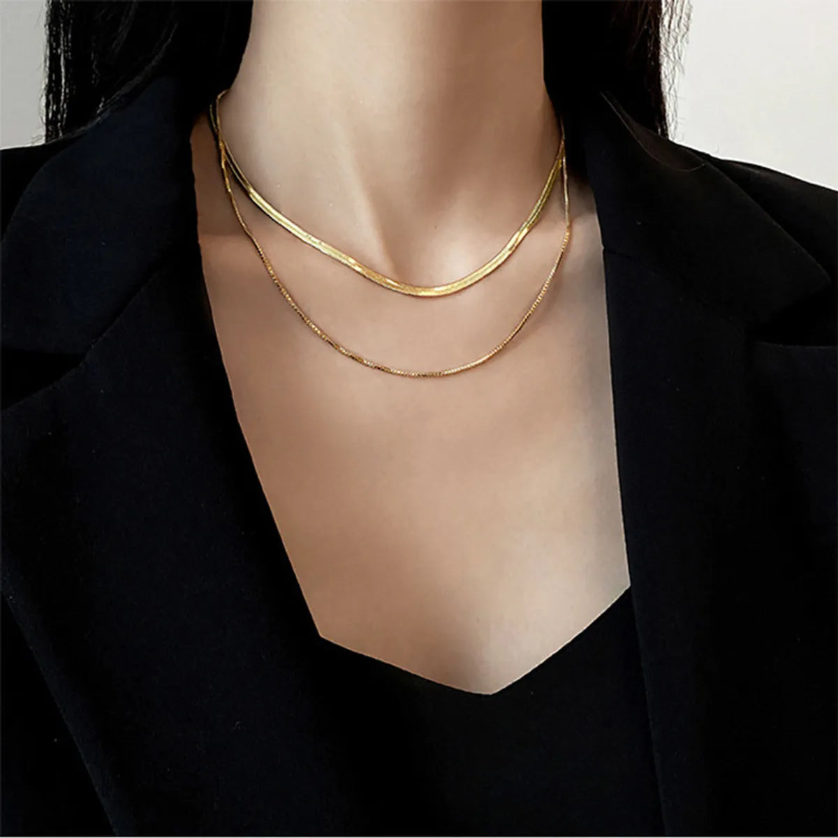 Women’s simple necklaces-Fashion Geometric Titanium Steel Plating Necklace