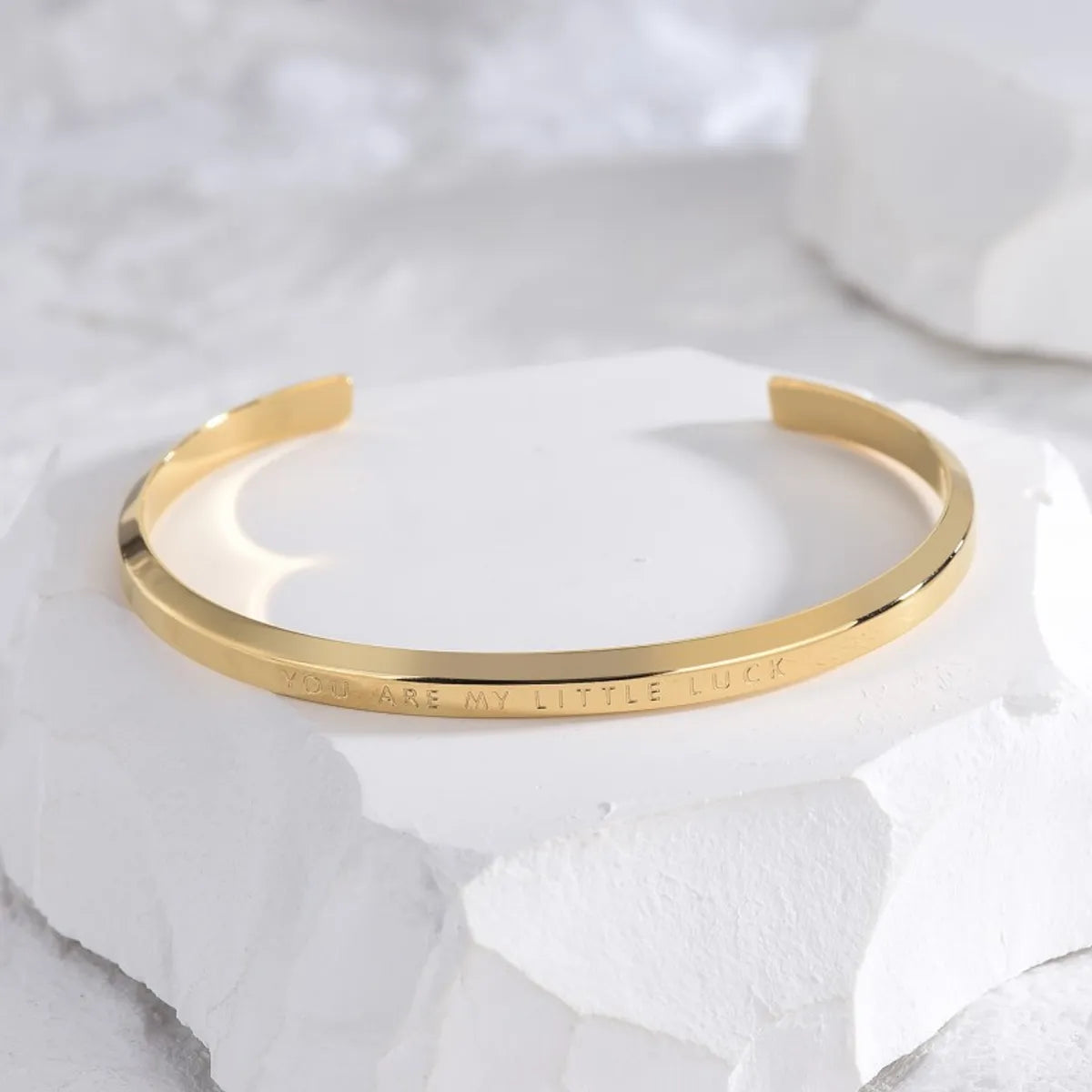 Women’s vibrant bangles-Titanium Steel 18K Gold Plated Simple Style Classic Style Plating Solid Color Bangle