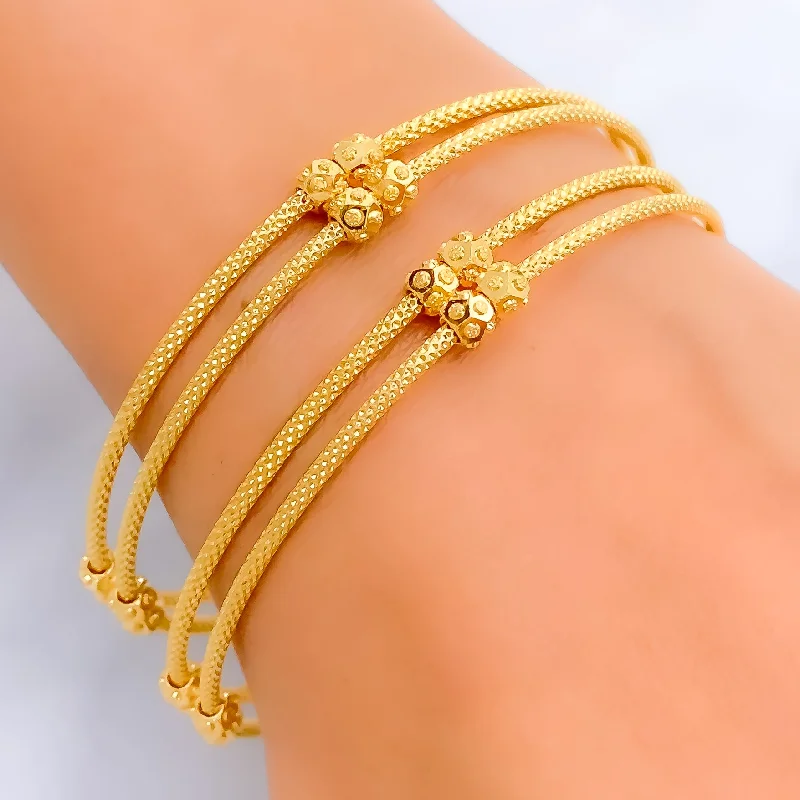 Women’s custom bracelets-Iconic Bold 22k Gold Bangle Pair