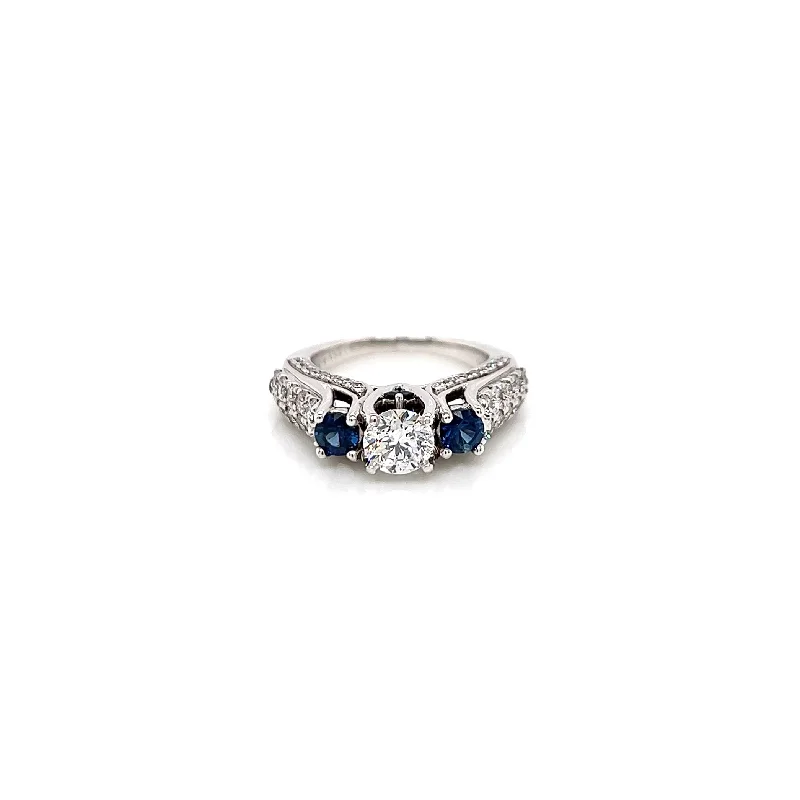 Women’s engagement rings with aquamarine-Vera Wang 1.57 Total Carat Sapphire Diamond Engagement Ring, GIA Certified