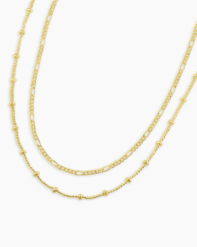 Women’s silver heart necklaces-Enzo Layering Set