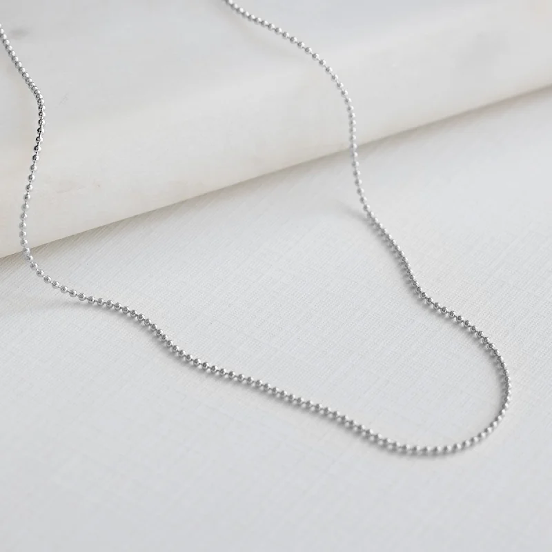 Women’s zodiac necklaces-The Bead Chain Necklace | 14K White Gold