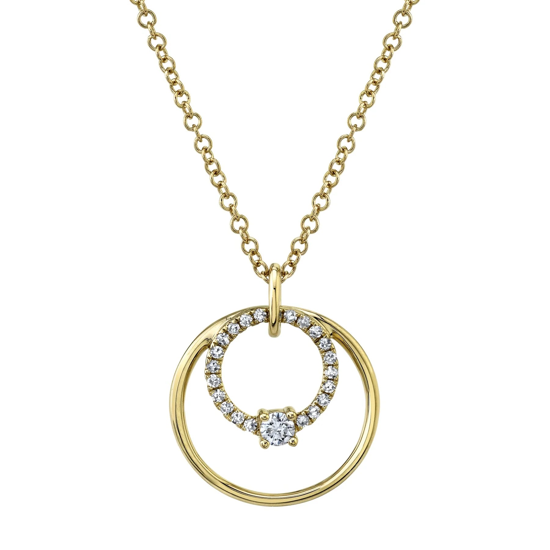 Women’s infinity pendant necklaces-0.11ctw Diamond Circle Necklace