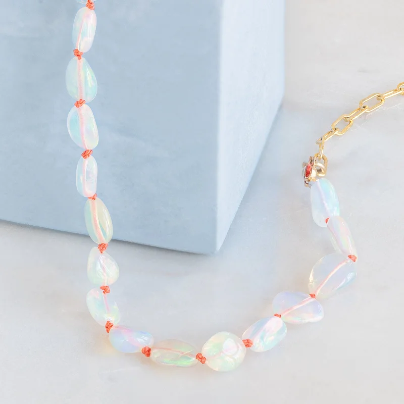 Women’s initial necklaces-The Knotted Opal Necklace | Gold Filled