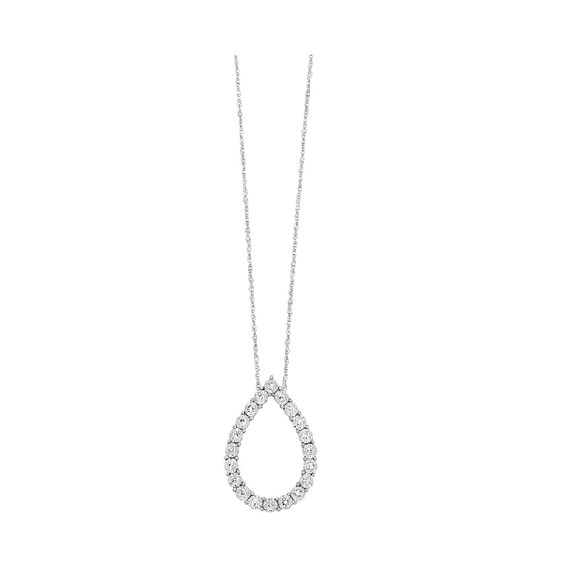 Women’s silver chain necklaces-14KT WHITE GOLD DIAMOND (1/6CTW) NECKLACE