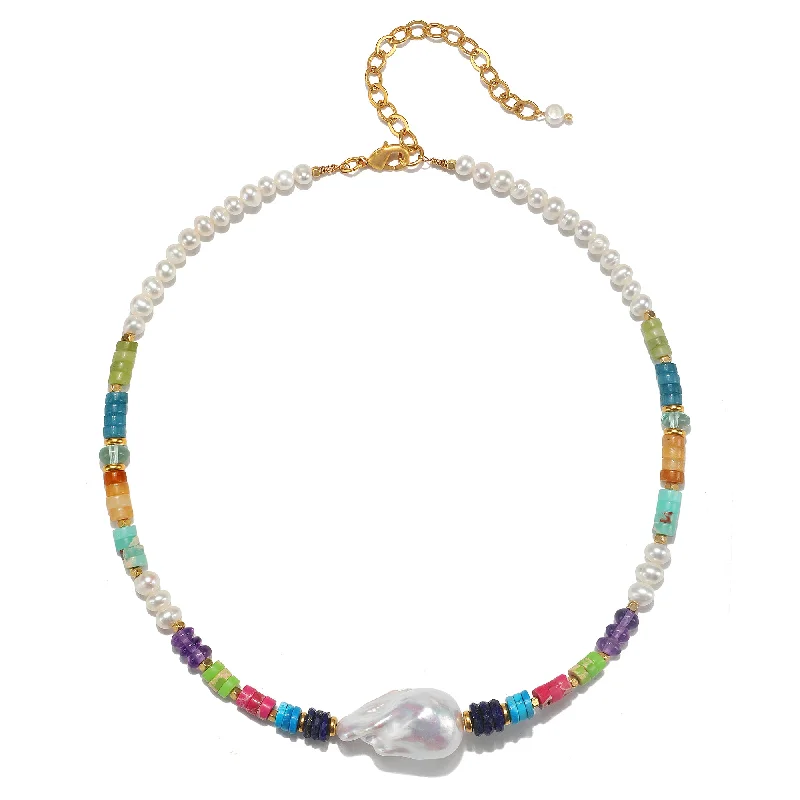 Women’s rainbow necklaces-Rainbow Cloud Nine Choker Necklace