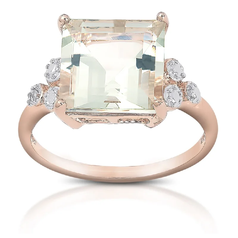 Women’s white gold rings-Dolce Giavonna Gold over Sterling Silver Gemstone Diamond Accent Cocktail Ring