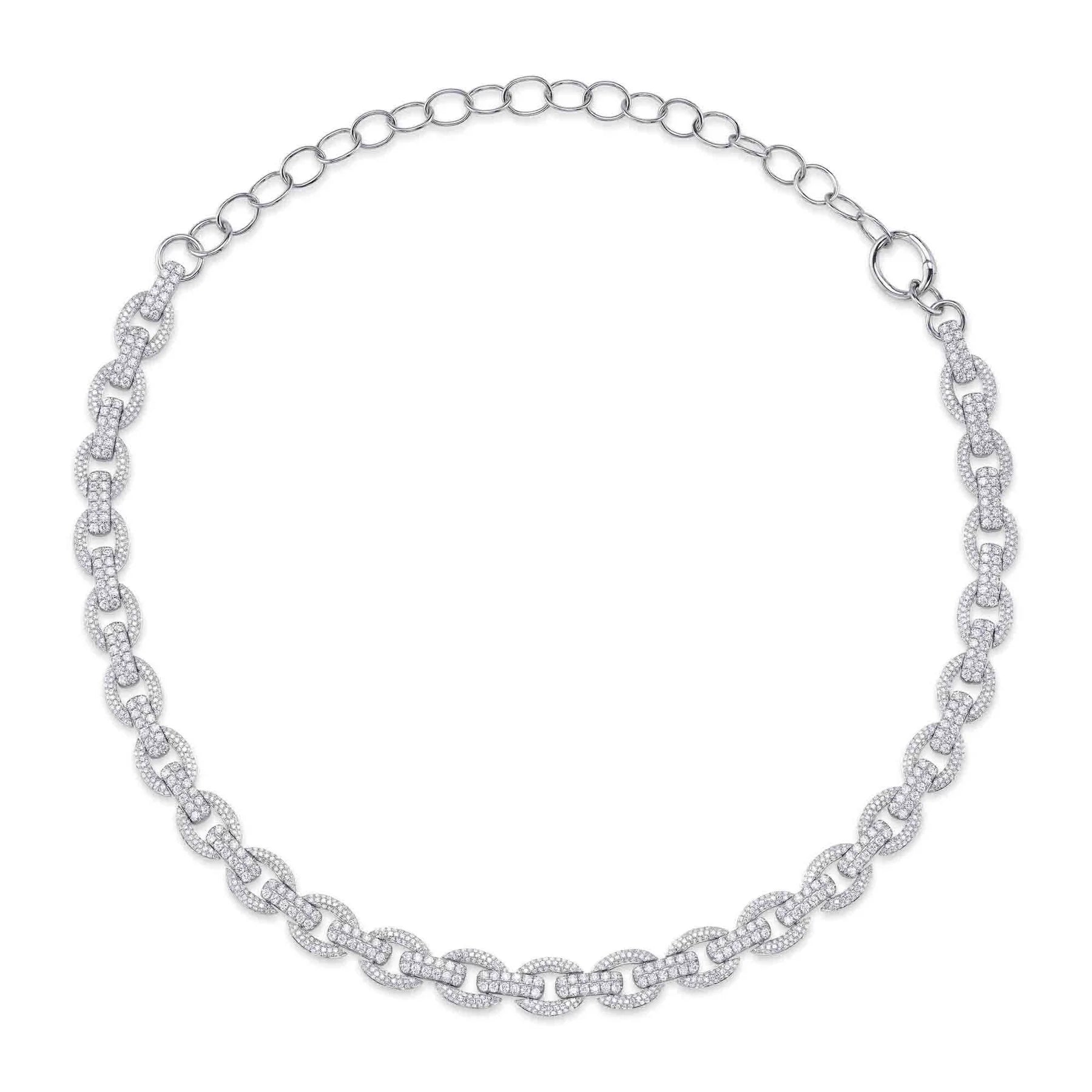 Women’s statement crystal necklaces-6.77ctw Diamond Link Necklace