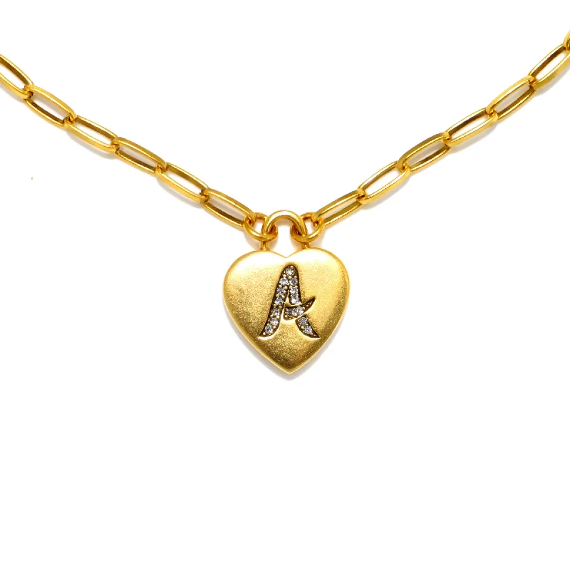 Women’s high-end necklaces-Heart Initial Necklace