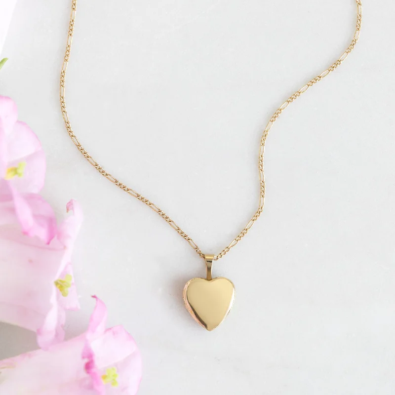 Women’s silver chain necklaces-The Yellow Mini Sweetheart Locket Necklace | Gold Filled