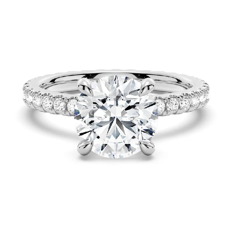 Women’s platinum engagement rings-Round Cut Engagement Ring