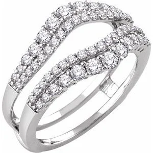 Women’s affordable diamond engagement rings-14K White 1 CTW Diamond Ring Guard-651991:100:P-ST-WBC