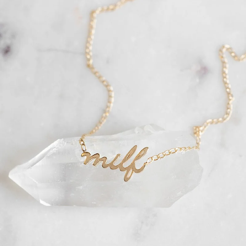 Women’s moonstone necklaces-The Milf Necklace | Yellow Gold Filled