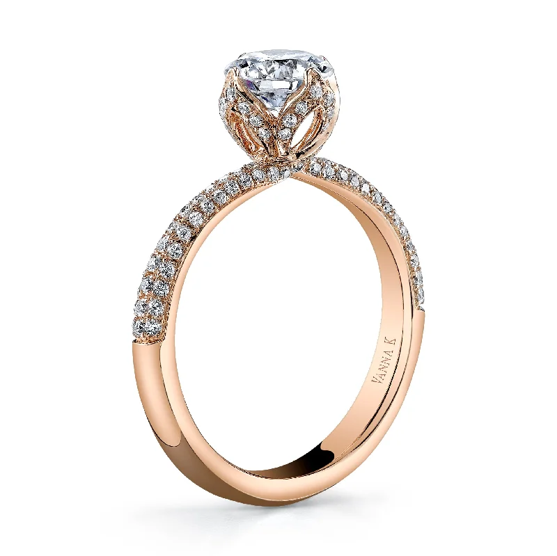 Women’s marquise engagement rings-18K Rose Gold Diamond Engagement Ring