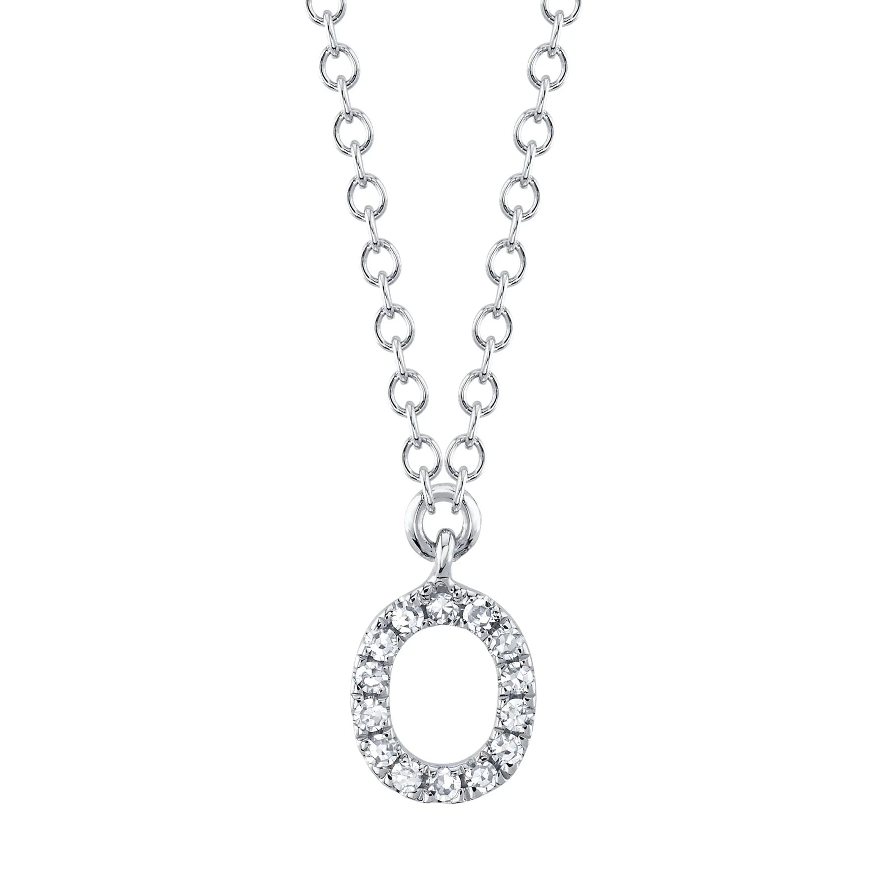 Women’s lucky charm necklaces-0.05ctw Diamond Necklace - Initial O