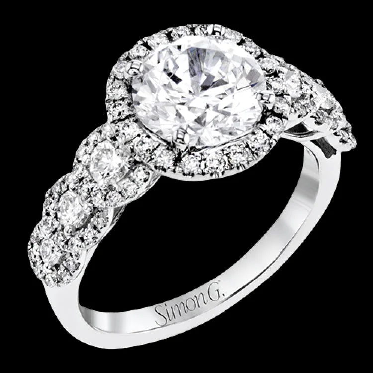 Women’s square engagement rings with diamonds-QR1006 ENGAGEMENT RING