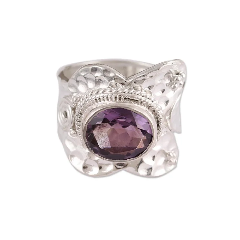 Women’s eco-friendly rings-Novica Handmade Her Majesty Amethyst Wrap Ring