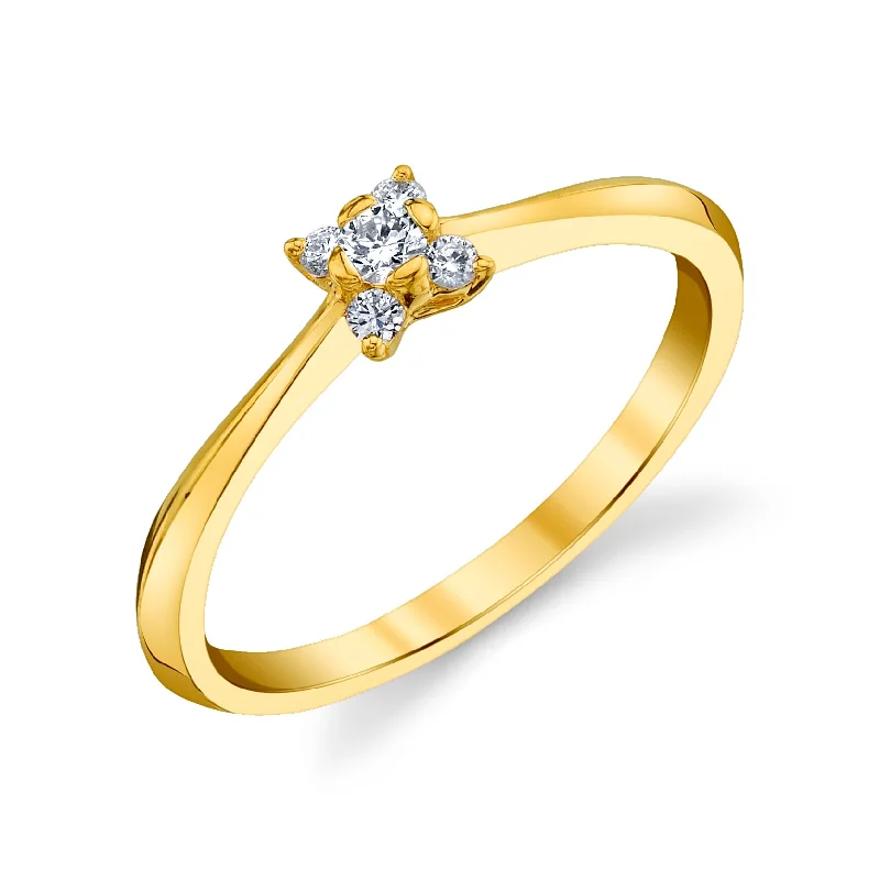 Women’s gold engagement rings-14K Yellow Gold Solitaire Diamond Engagement Ring