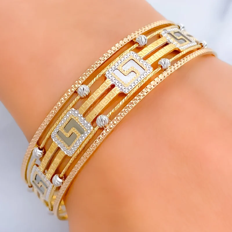 Women’s modern bangles-Impressive Bold 22k Rose Gold Bangle