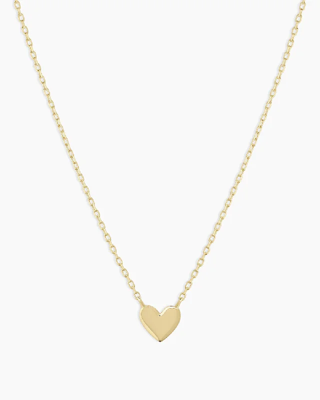 Women’s matching necklace sets-14k Gold Heart Mini Necklace