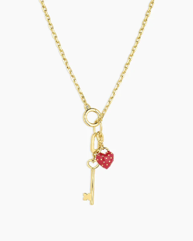 Women’s gemstone necklaces-Asher Mini Key to My Heart Necklace