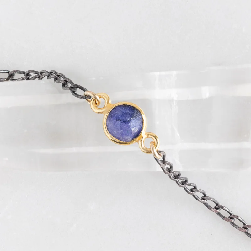 Women’s gemstone pendant necklaces-The Asymmetrical Blue Sapphire Necklace | Sterling Silver