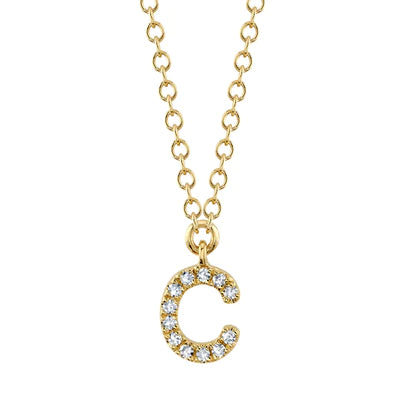 Women’s diamond necklace set-0.04ctw Diamond Necklace - Initial C