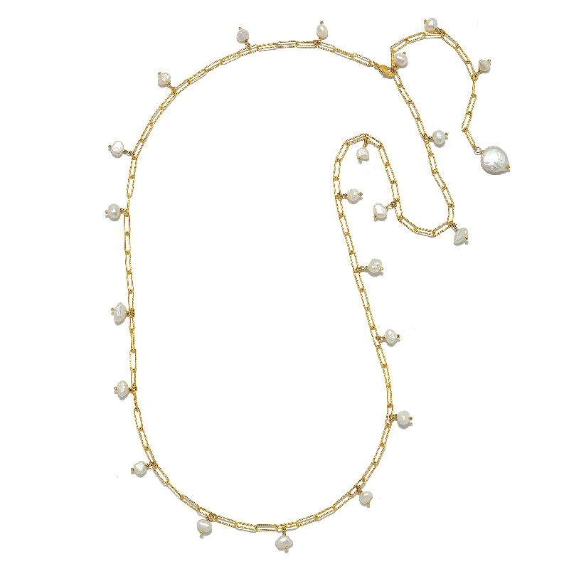 Women’s nature-inspired necklaces-Roo Convertible Pearl Chain Necklace