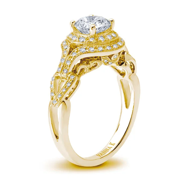 Women’s solitaire engagement rings-18K YELLOW GOLD DIAMOND ENGAGEMENT RING