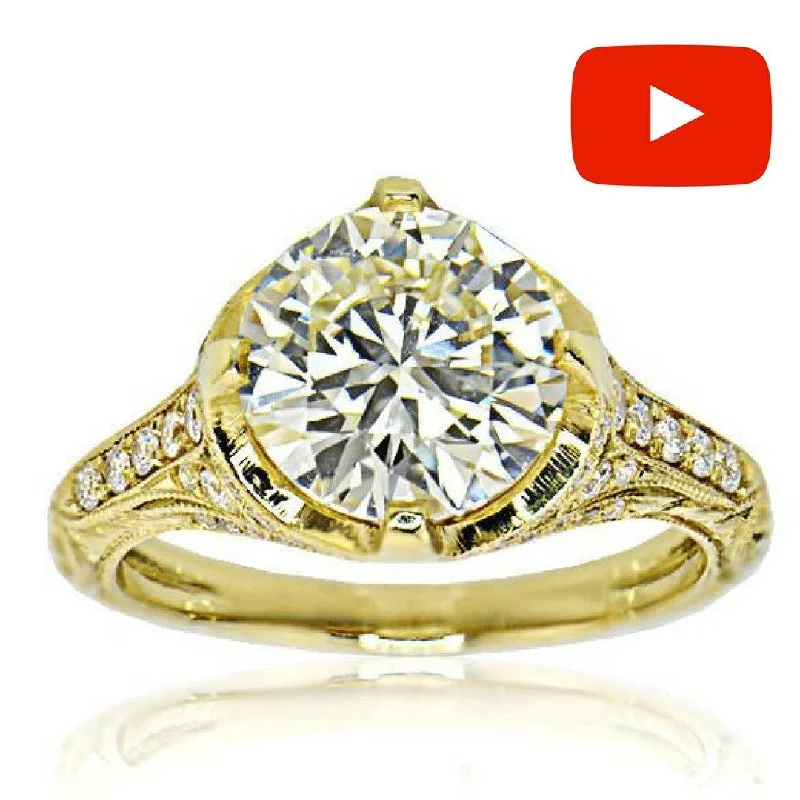 Women’s gemstone engagement rings-"LADRG01661" Vintage Inspired Diamond Ring LADRG01661