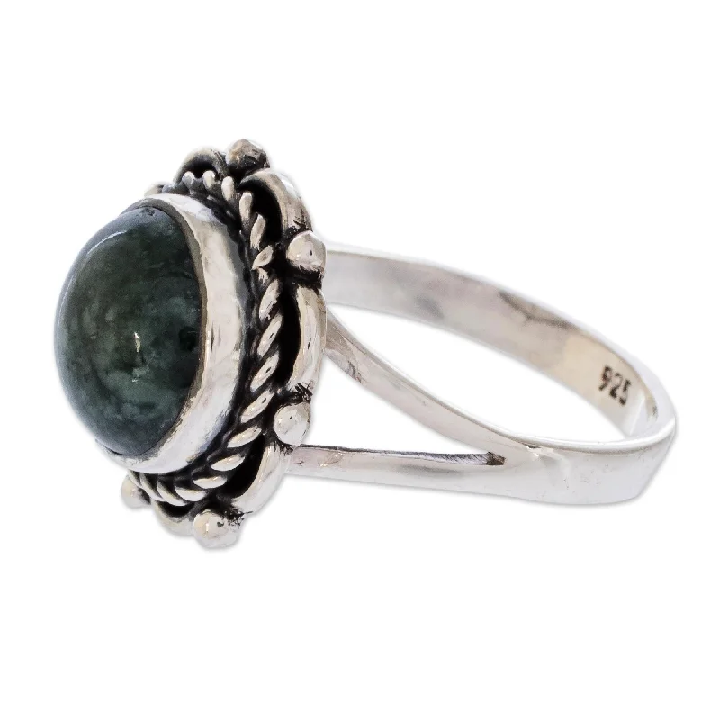 Women’s bohemian rings-Novica Handmade Antigua Sun Jade Cocktail Ring