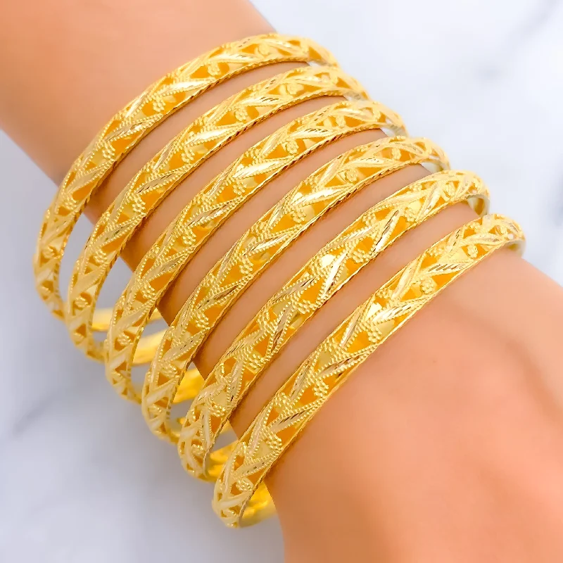 Women’s vintage bracelets-Priceless Decadent 21k Gold Bangles