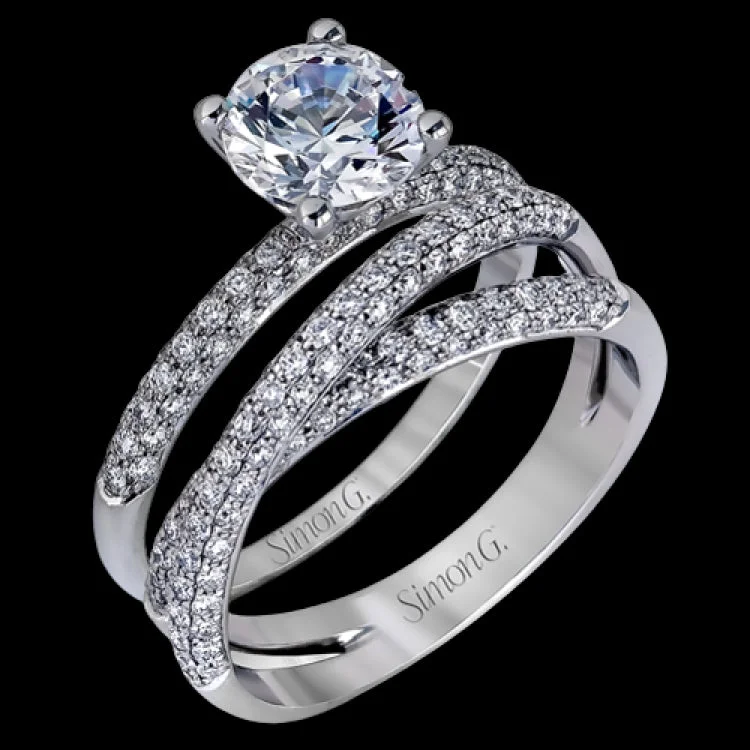 Women’s platinum engagement rings-MR1577-D-9 WEDDING SET