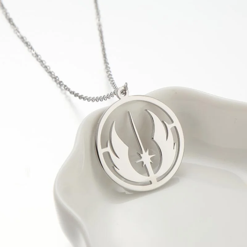 Medal Logo Necklace Steel Color