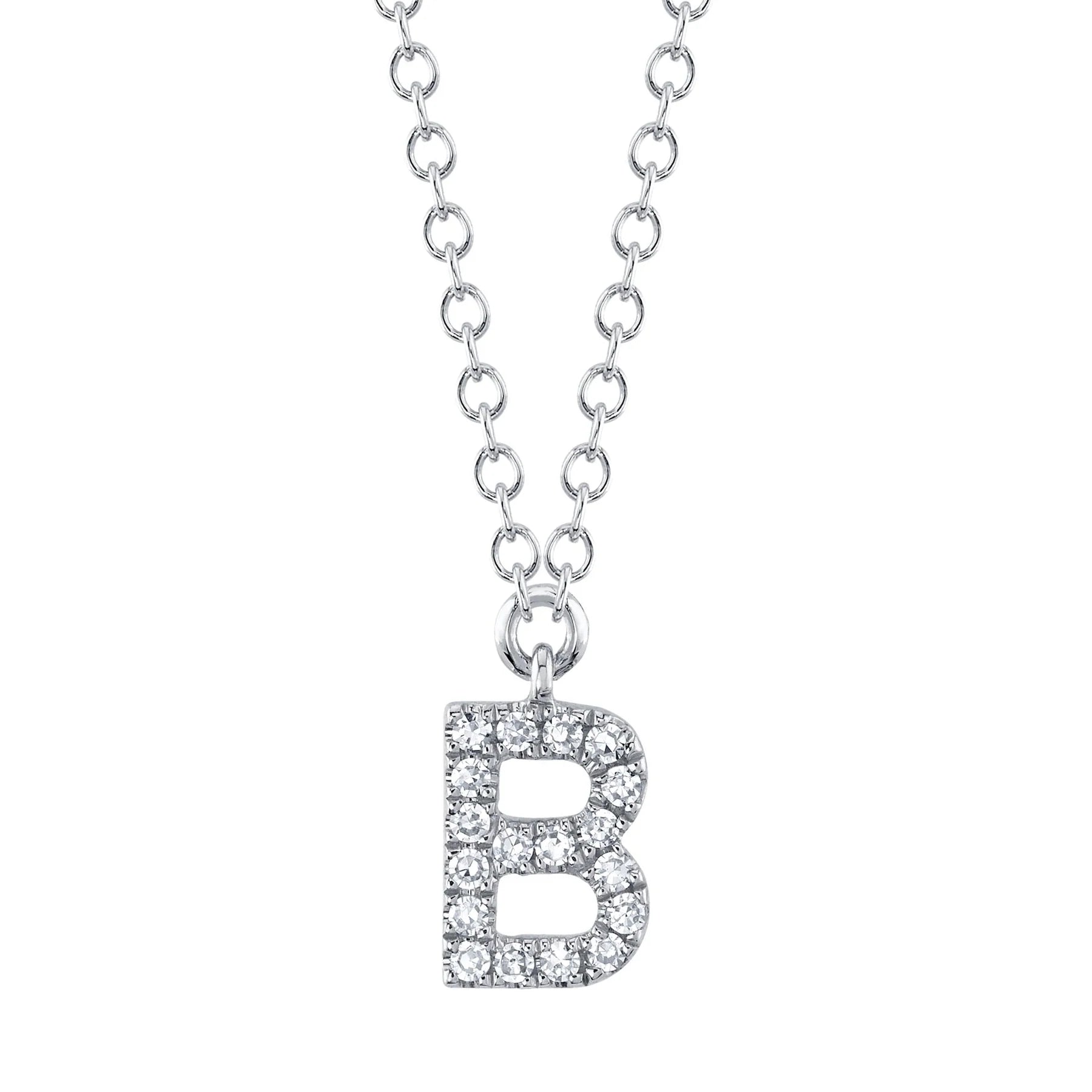 Women’s classic necklaces-0.04ctw Diamond Necklace - Initial B