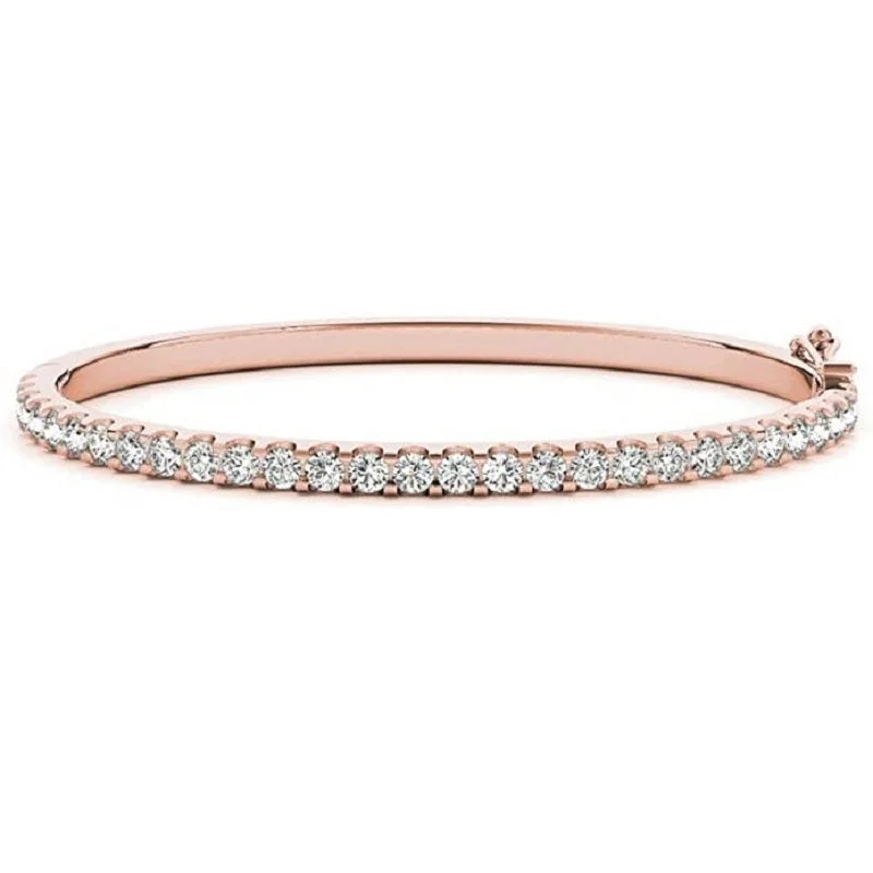 Women’s personalized bangles-Forever Diamond Bangle (1.60 ct Diamonds) in Rose Gold