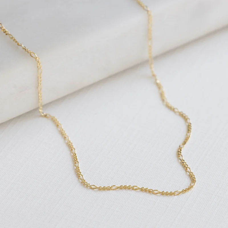 Women’s rose gold necklaces-The Figaro Chain Necklace | 14K Yellow Gold