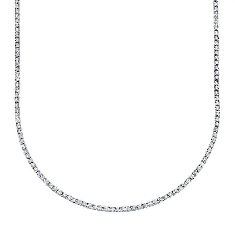 Women’s luxury gold necklaces-3.96ctw Diamond Tennis Necklace