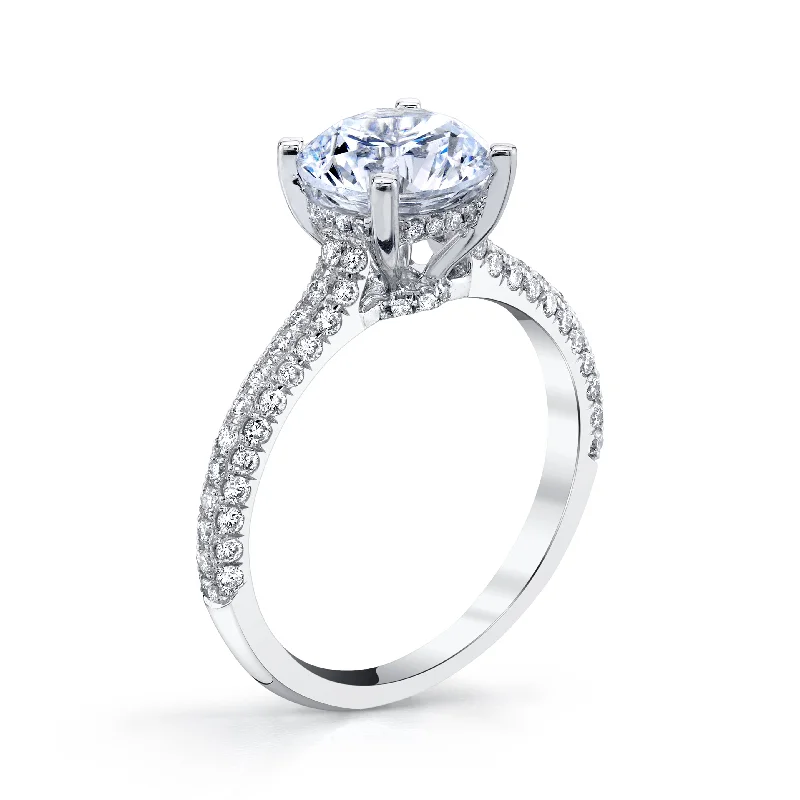 Women’s sapphire engagement rings-18K White Gold Diamond Engagement Ring