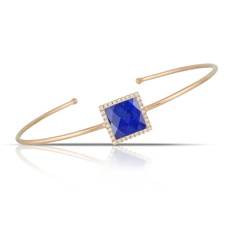 Women’s vintage bangles-Doves Royal Lapis Collection 18K White Gold Diamond Bangle