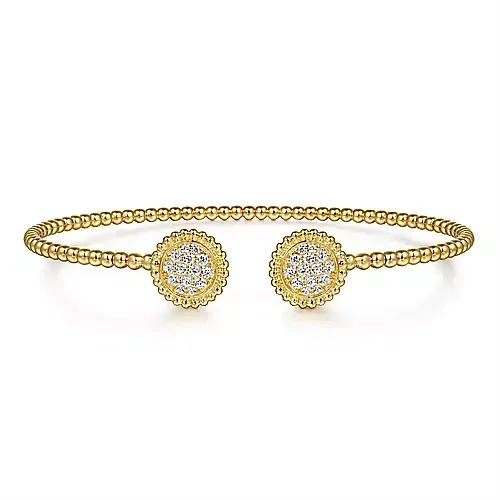 Women’s chunky bracelets-Gabriel & Co Diamond Pave Bujukan Bangle