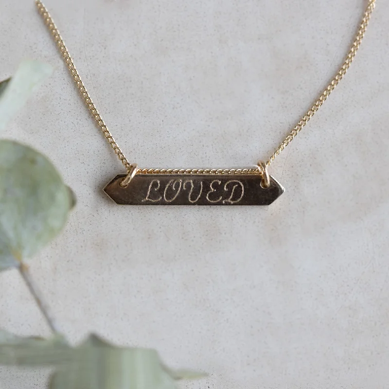 Women’s personalized nameplate necklaces-The Personalized Bar Necklace | 14K Yellow Gold