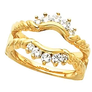 Women’s cushion cut engagement rings-14K Yellow 1/2 CTW Diamond Ring Guard -60179:207406:P-ST-WBC