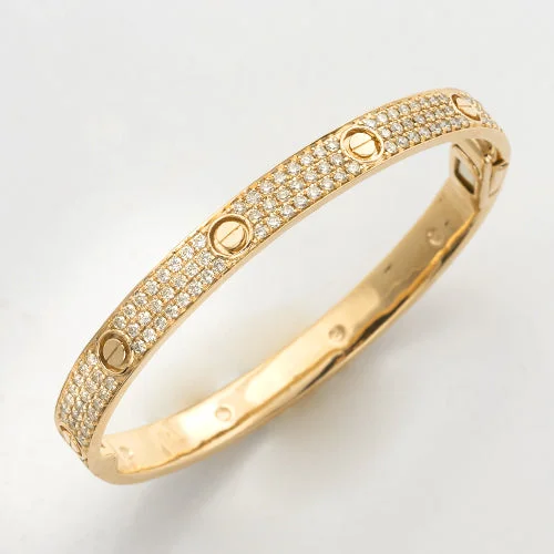 Women’s casual bracelets-14KY 4.25CTW DIAMOND 3-ROW BANGLE WITH