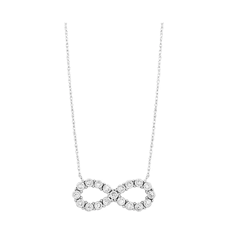 Women’s colored gemstone necklaces-14KT WHITE GOLD DIAMOND (1/6CTW) NECKLACE