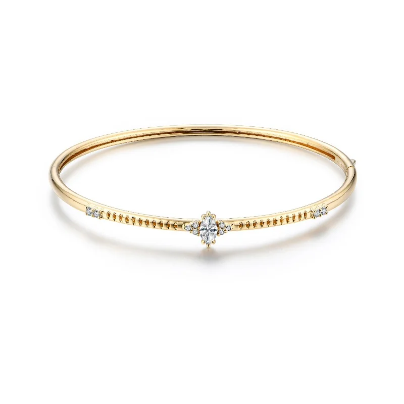 Women’s stacking bangles-GIA Certified Marquise Diamond Bangle