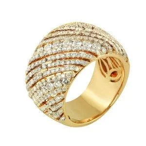 Women’s three-stone engagement rings-"LADRG01393" Ladies Diamond Ring In Rose Gold