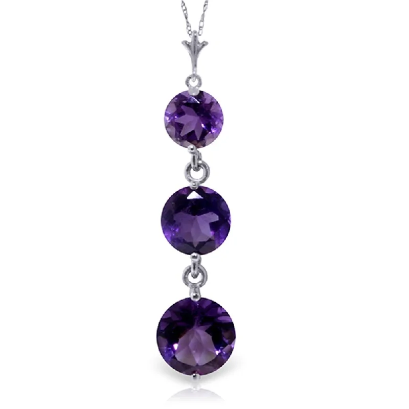 Women’s twist engagement rings-3.6 Carat 14K White Gold Soaring High Amethyst Necklace