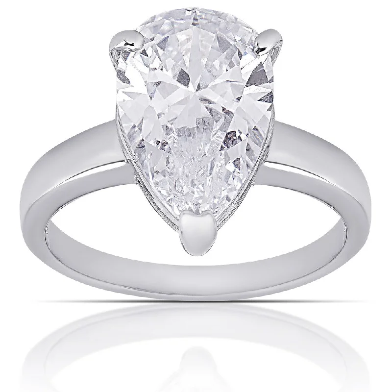 Women’s vintage engagement rings-Dolce Giavonna Silver Overlay Cubic Zirconia Solitaire Ring